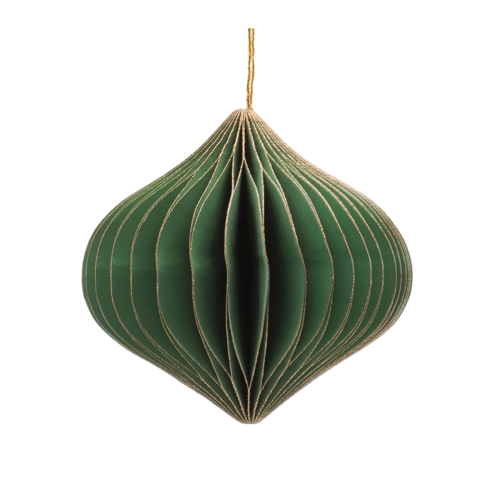 Round Paper Ornament Set of 12, Green