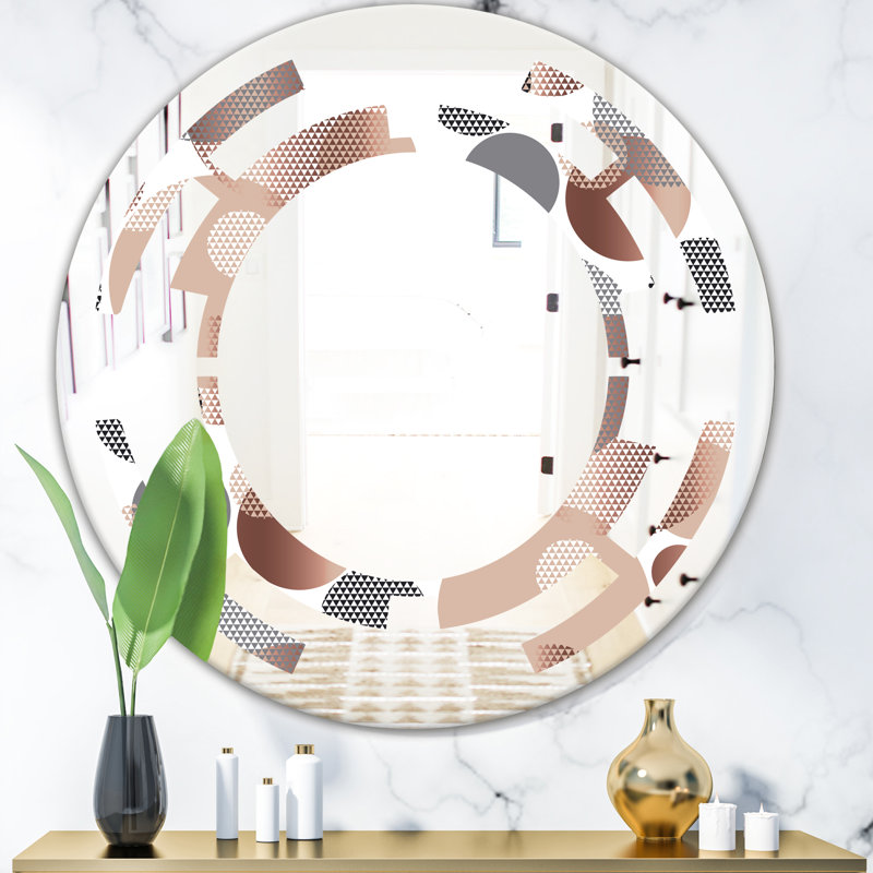 Miroir mural abstrait sans cadre abstrait, 23,6 po x 23,6 po
