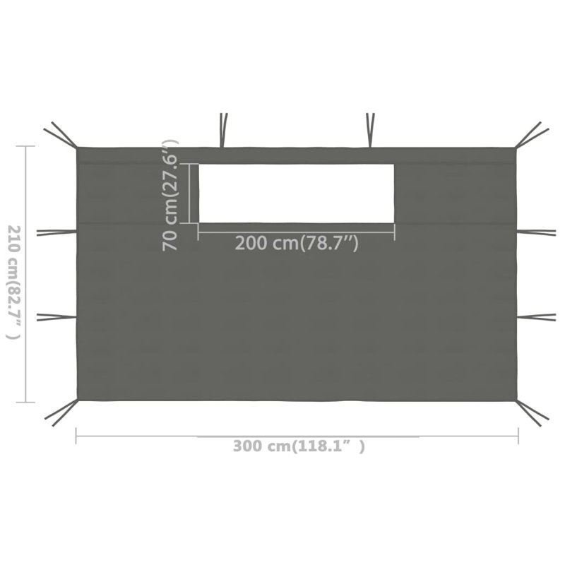 Onaway Dakota Fields Fabric Weight for Gazebo, 1cm H x 210cm W x 450cm D, Grey
