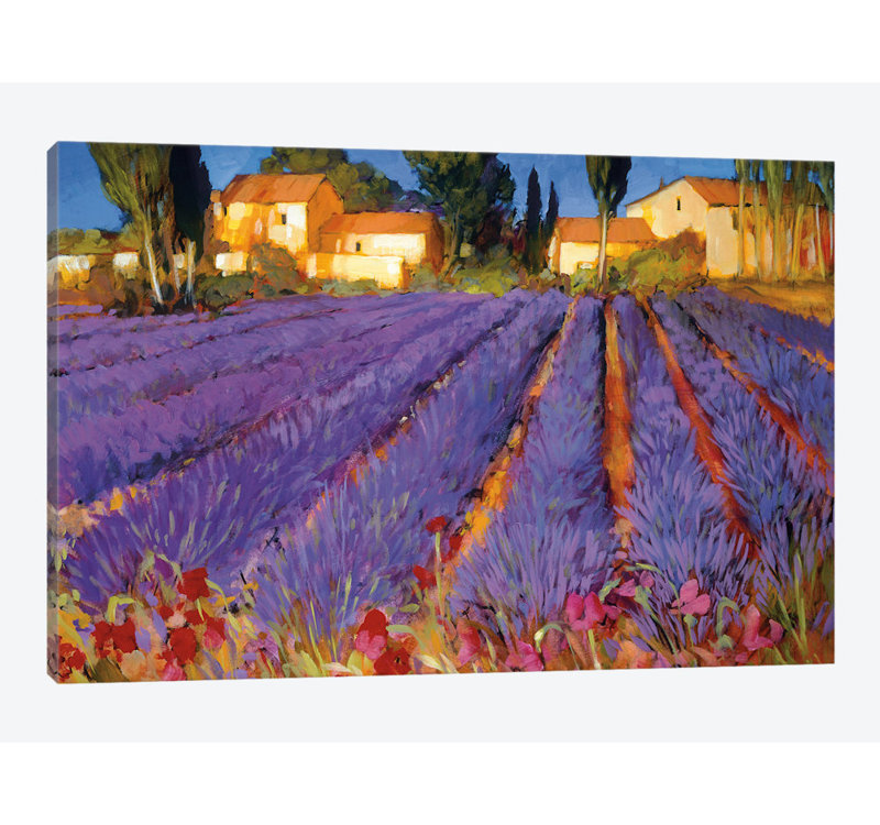 « fin de l’après-midi, lavande fields », reproduction sur toile, H 40 po x l 60 po x P 1,5 po