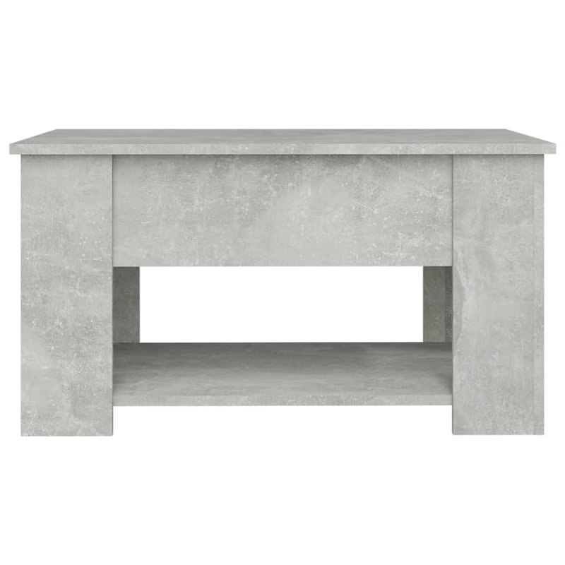 Husnija Lift Top Coffee Table with Storage, 41cm H x 49cm W x 79cm D, Concrete Grey