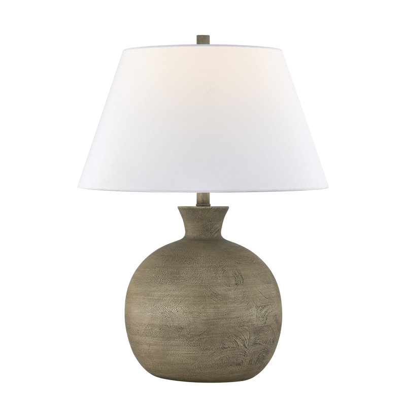 Lampe de table 26 po avec abat-jour en tissu Chayanna, brun