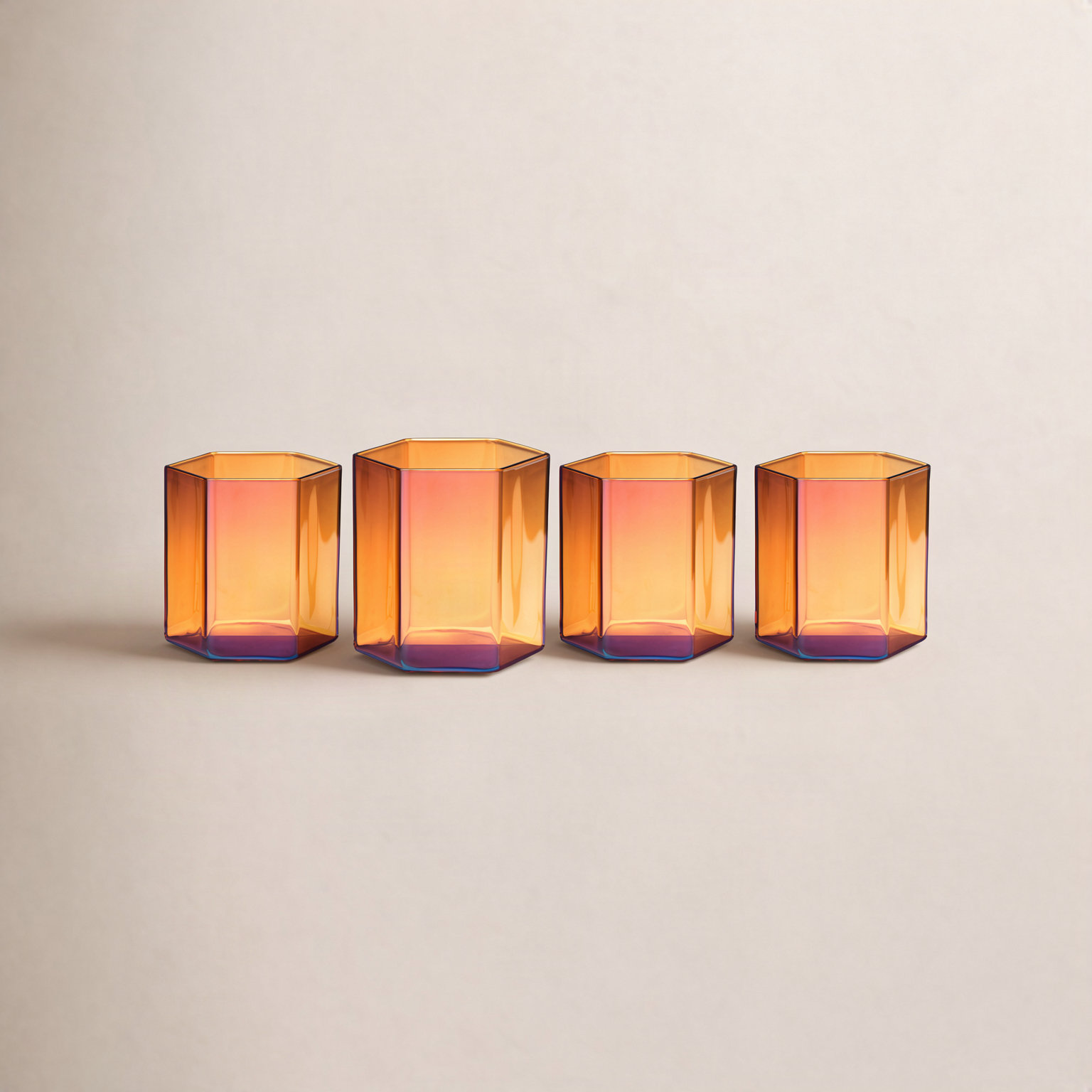 Helix Crystal Drinking Glass, Orange