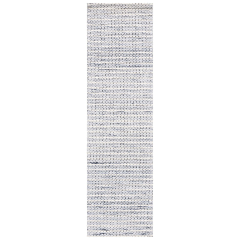 Ese Hand Woven Wool And Cotton With Latex Solid Color Rug, Runner 2'3" x 8'