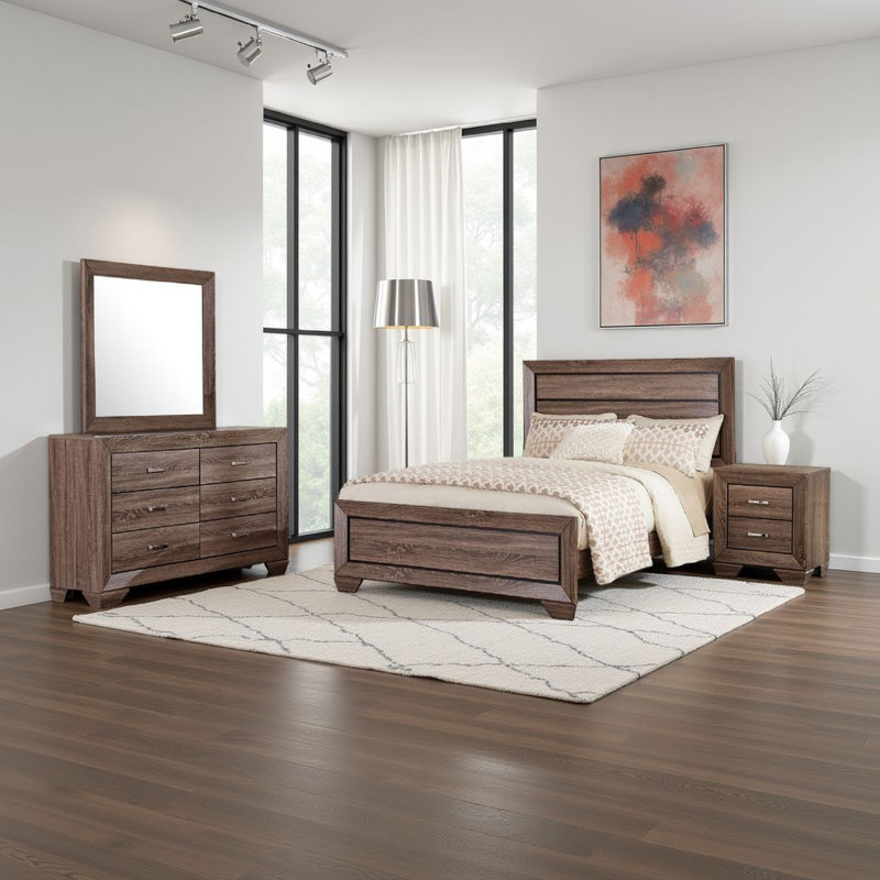 Bello 4 Piece Bedroom Set Transitional Washed, King