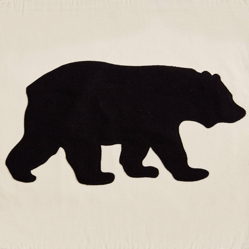 Eddie Bauer Bear Felt Throw Pillow, Black