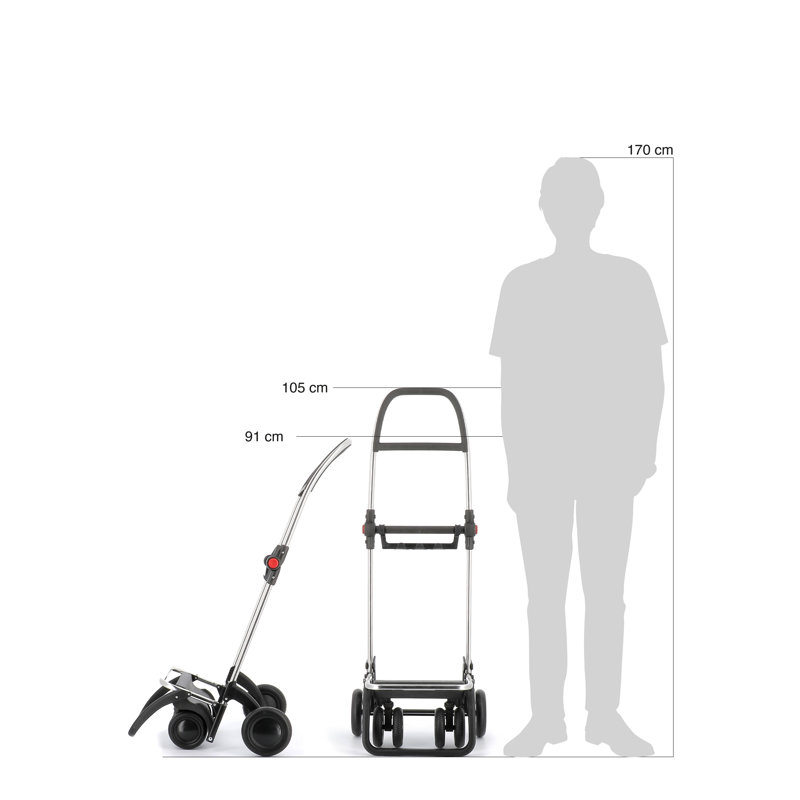 41.34'' H x 15.55'' W Cart with Wheels, Dark Gray