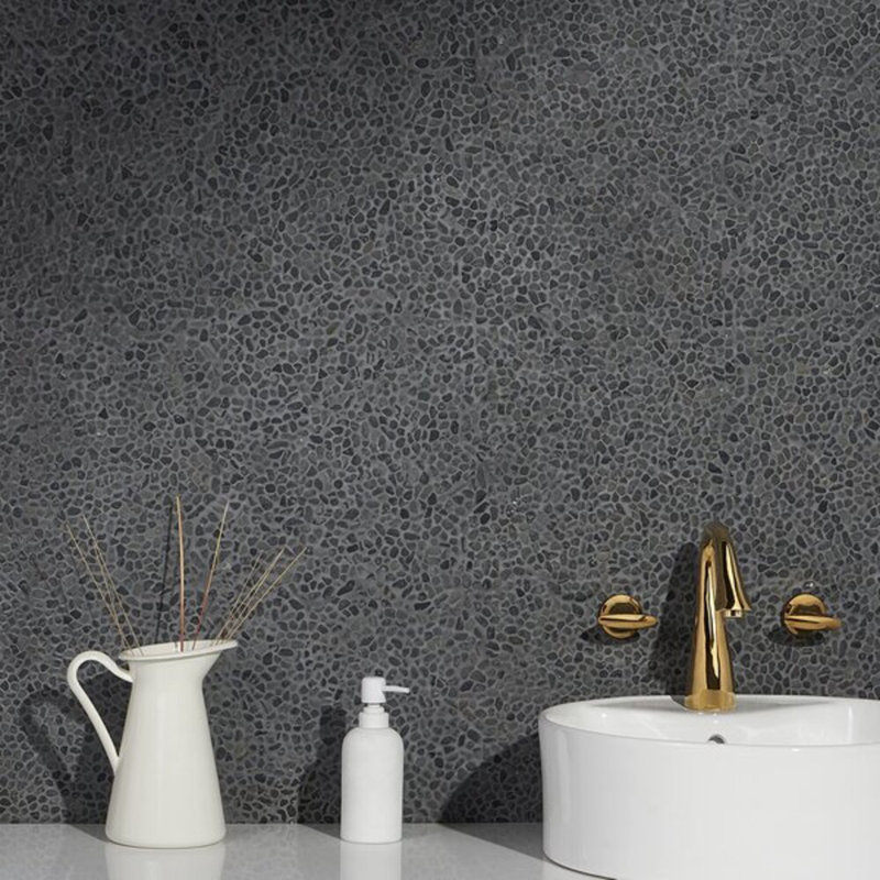 Nature Micro Lombok Pebble Mosaic Tile, Light Blend