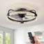 Ventilateur de plafond encastré 20 po pour chambre à coucher avec lumière DEL à intensité variable