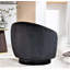 Fauteuil demi-tonneau pivotant en velours moderne avec design plissé et base robuste-132397938