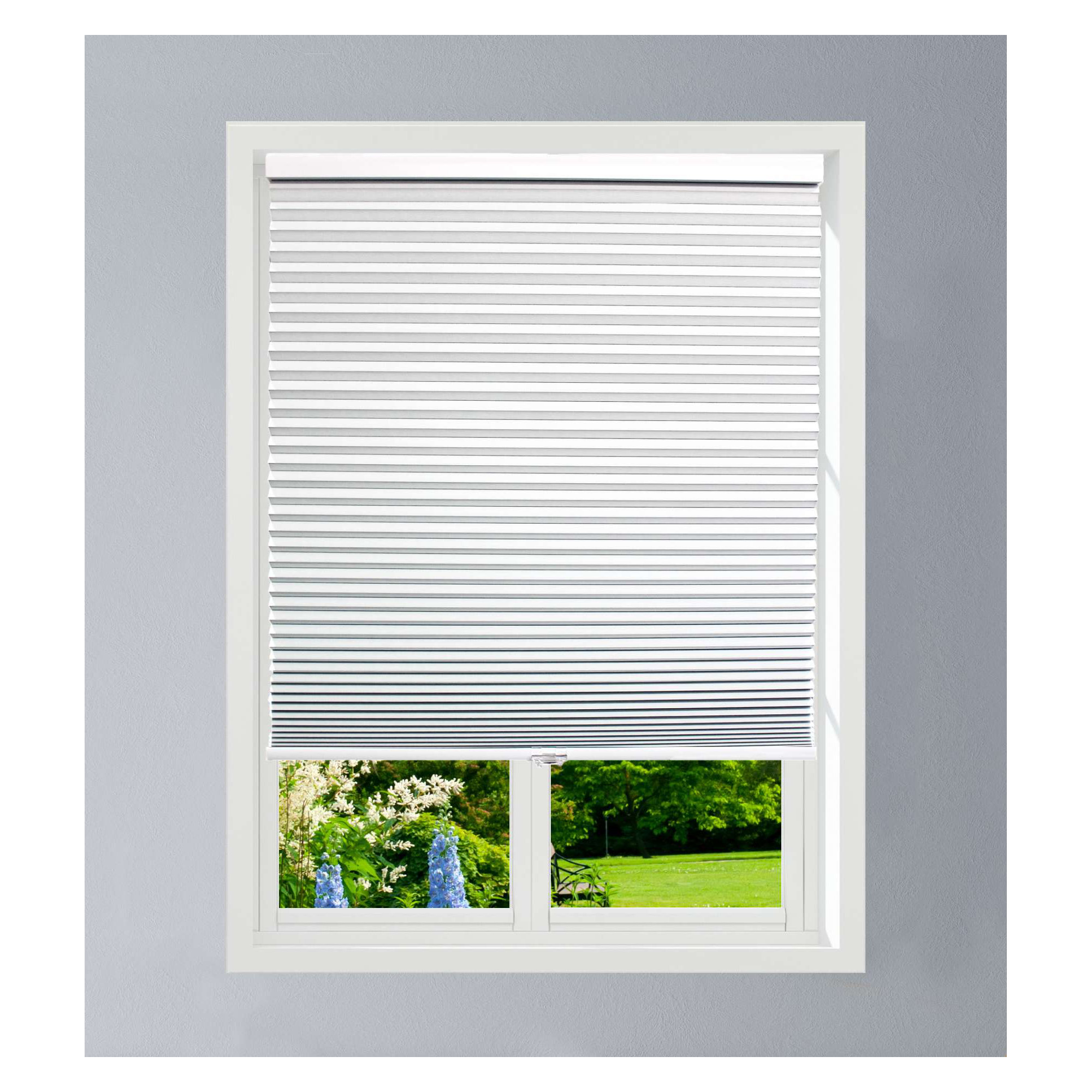 Custom Cordless 70" W Blackout Cellular Shade, 53.5"W, 54"L, Silver