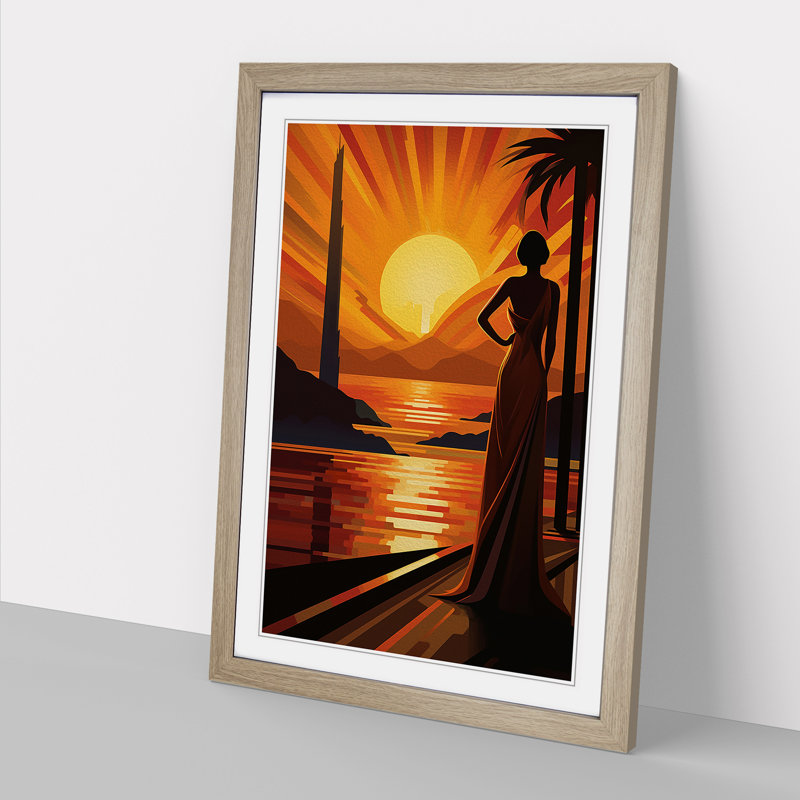 Single Picture Frame Print on Wood, 46cm H x 34cm W, Oak Framed