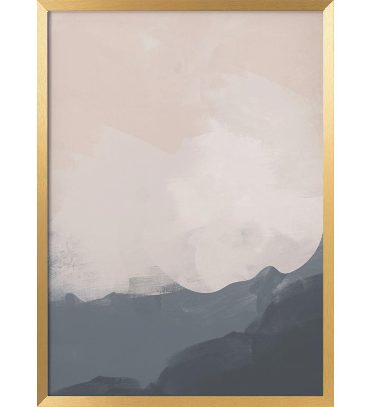 "Abtract Illustration1", art mural texturé encadré, Cadre doré, H 24 po x l 18 po
