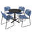 Regency Cain Round Breakroom Table & 4 Zeng Stack Chairs-73412194-73412202