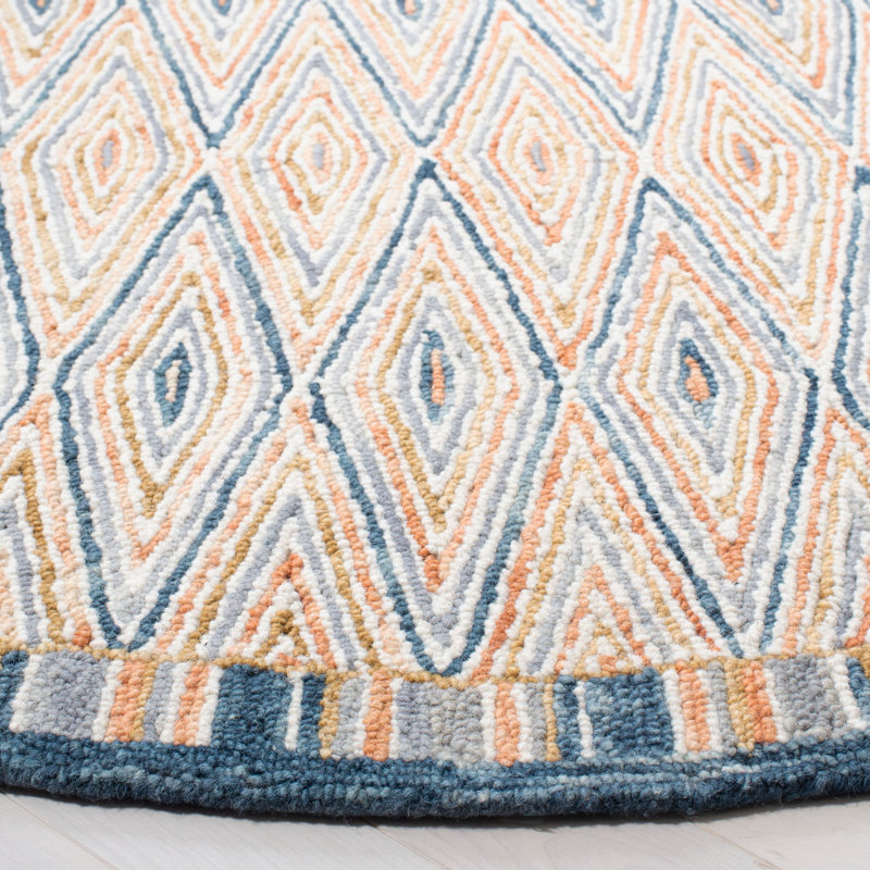 Tapis doré / rouille en laine touffeté à la main Seyler, Carré 7 pi