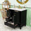 Contemporary Wood Single Bathroom Vanity with Ceramic Sink, Soft-Close Hinges and Built-In Shelving-1739679837