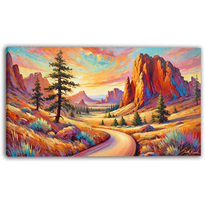 «Golden Road to Western Bliss», art mural sur toile tendue