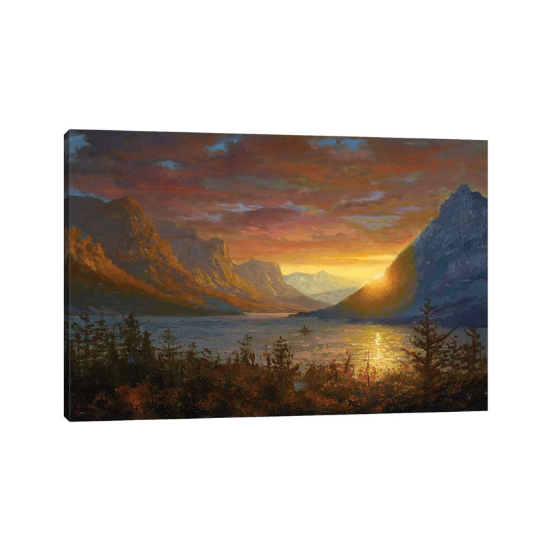 St. Mary's Lake, Montana (Étude) - Giclée sur toile tendue avec châssis