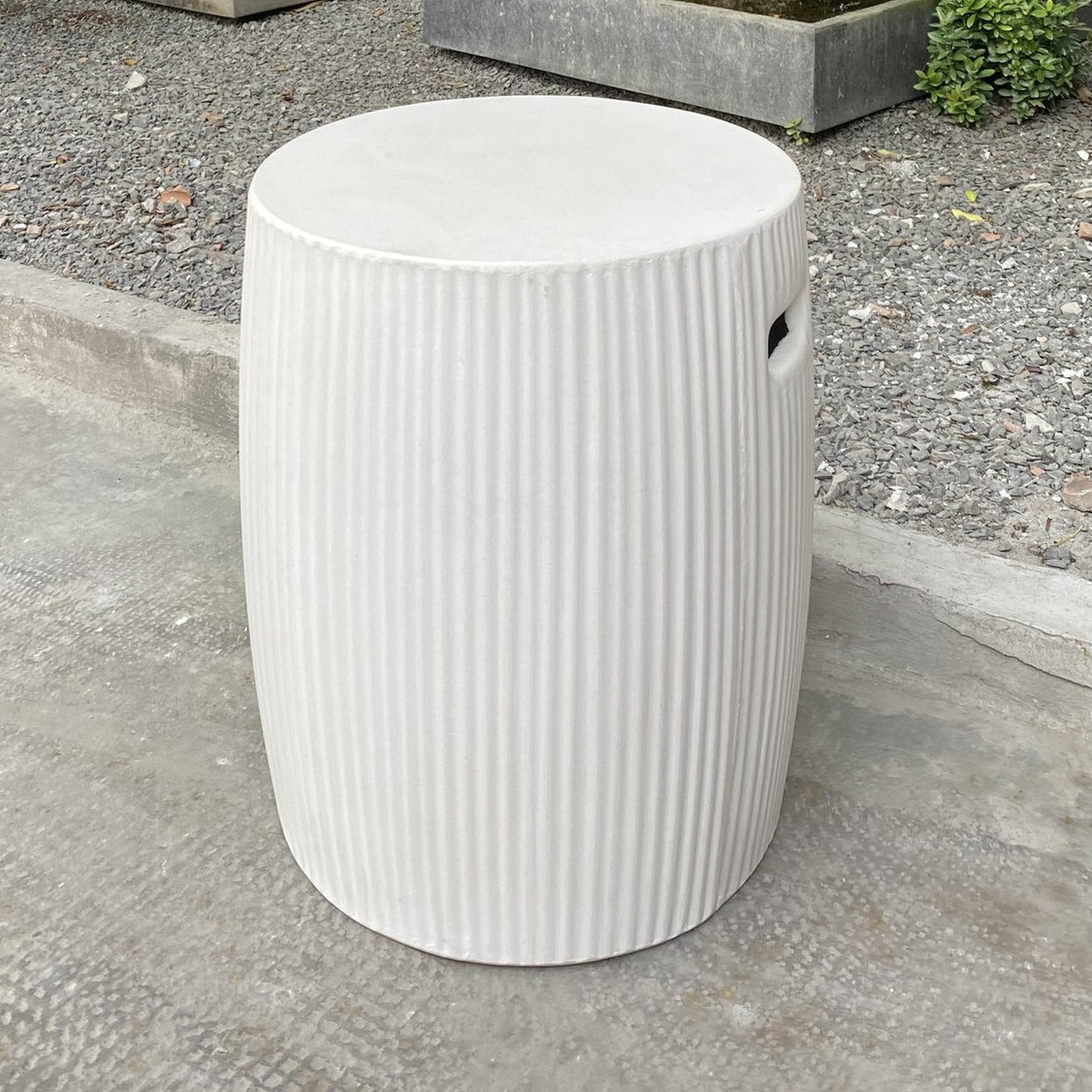 Lionel 15" Patio Side Table, White