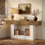 Console 63 po avec tablettes à 2 niveaux, table d'entrée avec base en U, canapé long et étroit pour vestibule, vestibule-1607345157