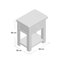 50cm W Solid Wood Bedside Table