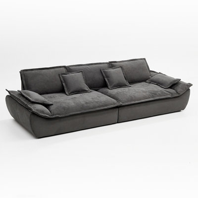 Gray Polyester Modular Sofa cushion Threeseat
