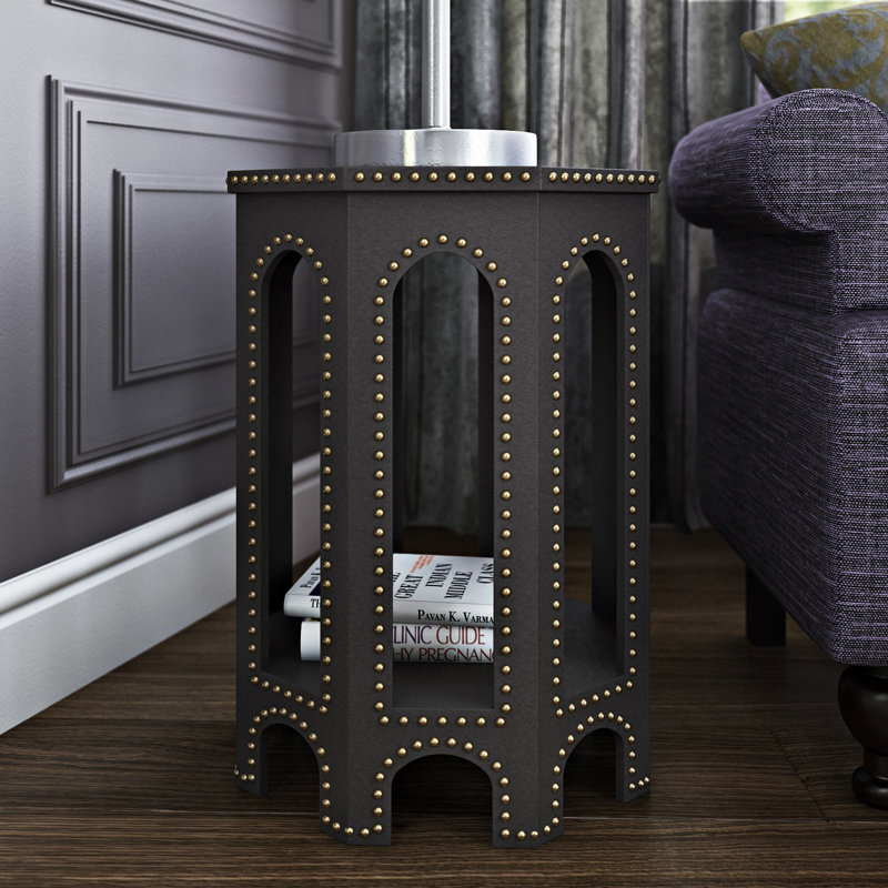 Nara End Table, Charcoal