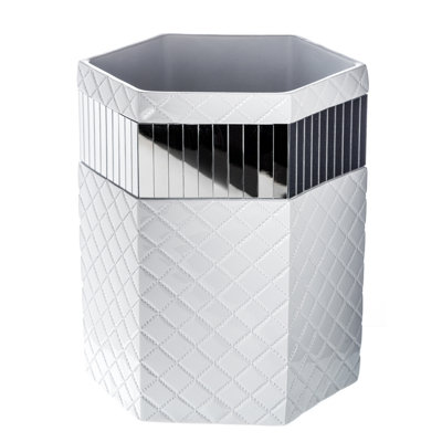 Quilted Mirror Plastic Open Waste Basket