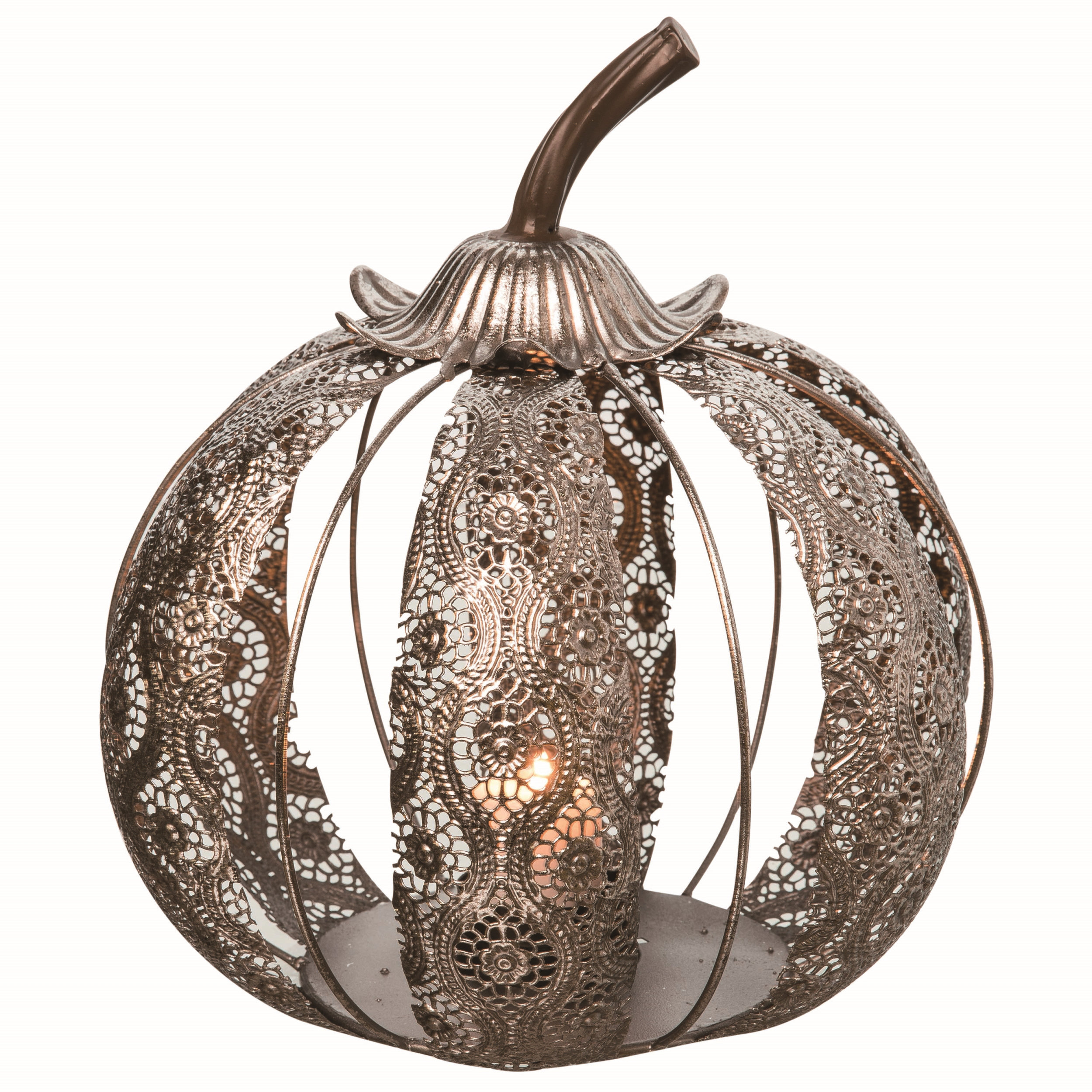 The Holiday Aisle® Metal Harvest Large Die Cut Pumpkin Candle Holder | Wayfair