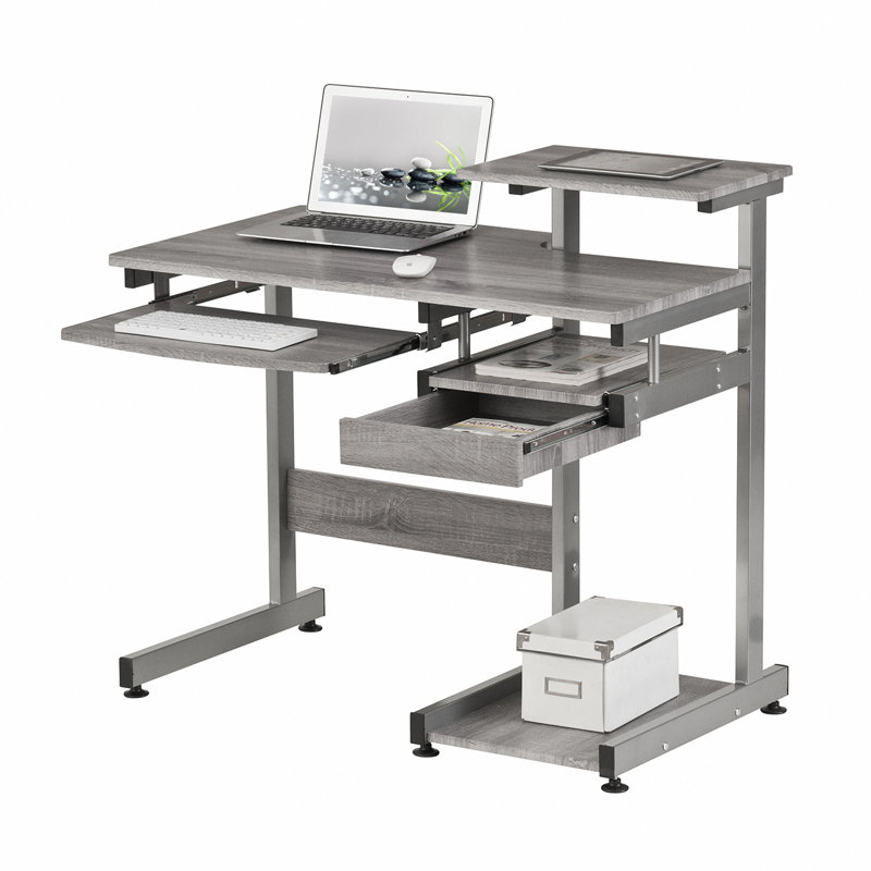 Bureau d'ordinateur complet, Gris