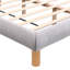 Lit double confortable gris avec tête de lit et structure en forme de biscuit, revêtement en chenille, pieds en bois d'hévéa stables pour 12 nuits reposantes