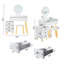 Coiffeuse moderne extensible avec lumières DEL, 5 tiroirs et tabouret rembourré pour un confort et une organisation ultimes