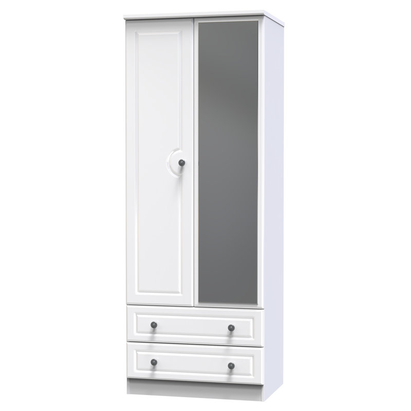Adala Manufactured Wood Wardrobe, White Gloss/White