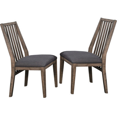 Ensemble de chaises d'appoint en bois 2 pièces avec sièges rembourrés recouverts de tissu