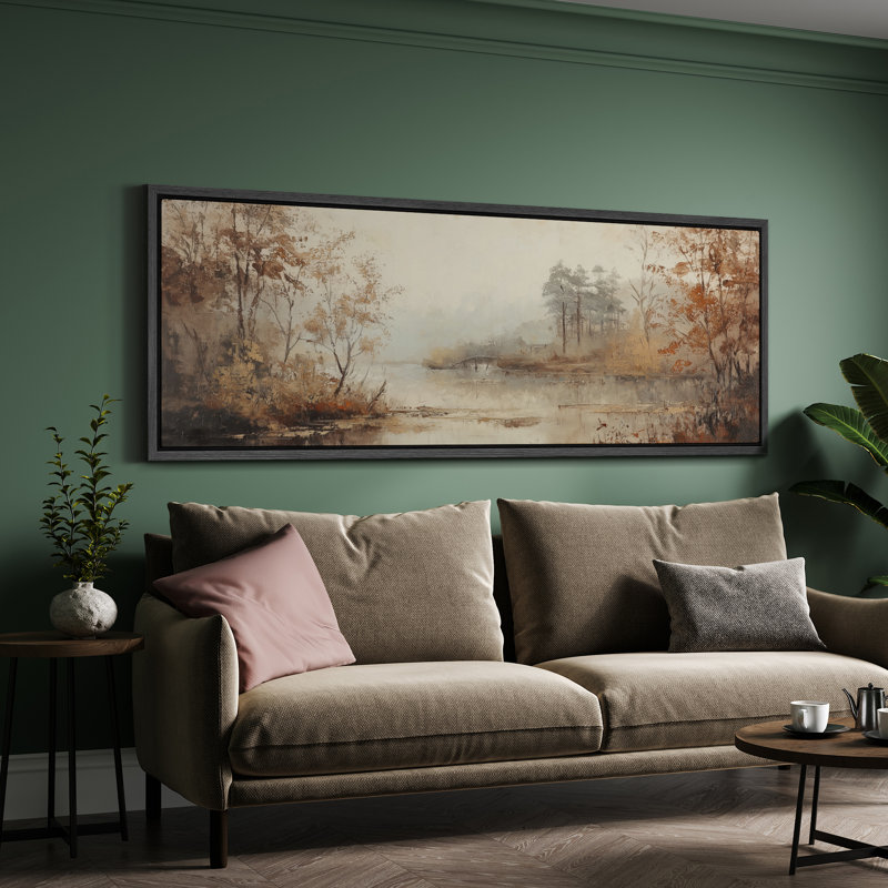 Impression sur toile, encadré campagne surdimensionné, H 20 po x l 60 po, Noir, noir, noir, noir