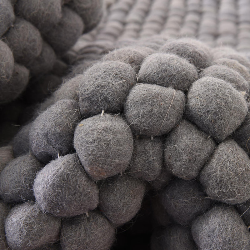 Gregorey Abstract Wool Gray Area Rug, Rectangle 4'1" x 6'1"