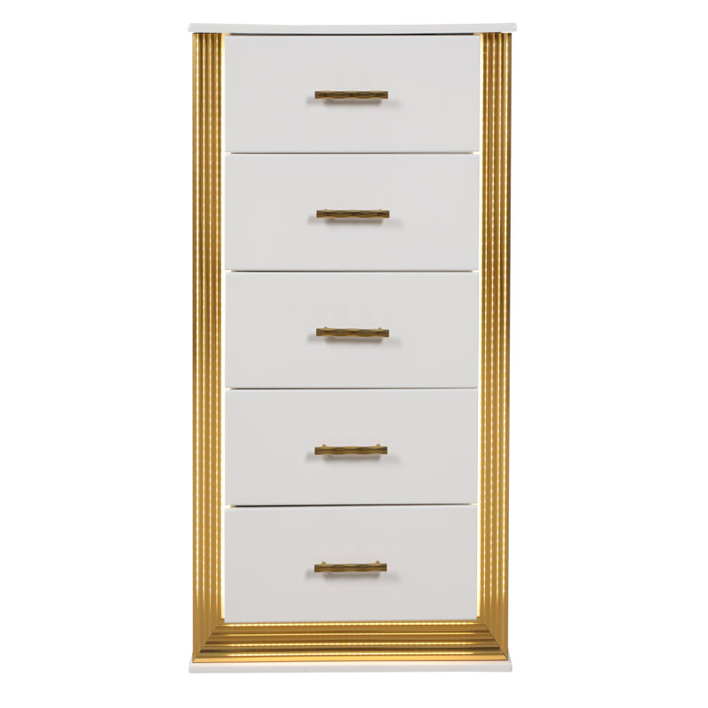 Commode 5 tiroirs de style contemporain en bois