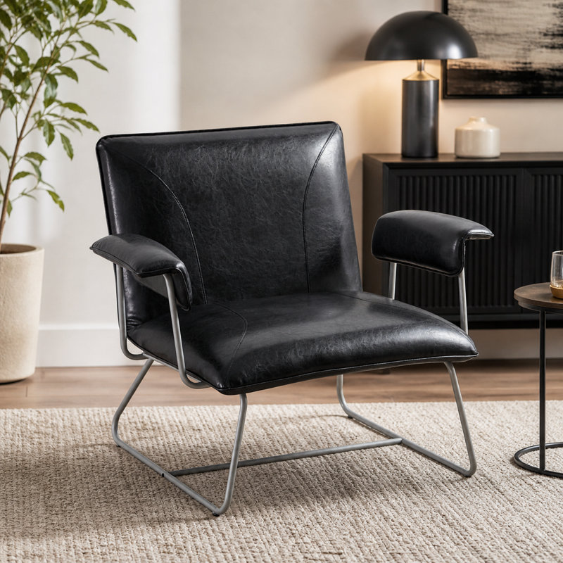 Fauteuil Klara, Similicuir noir