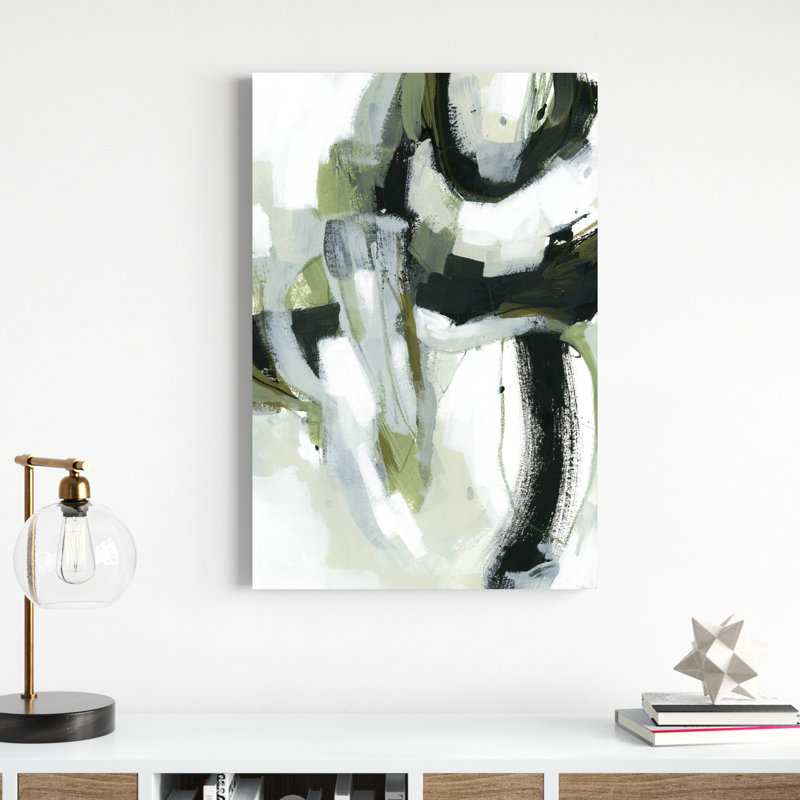 «Green Onyx I» par June Erica Vess, reproduction d'art sur toile tendue, H 36 po x l 24 po, Toile encadrée, Noir