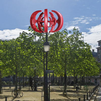 Éoliennes, générateur de 4 500 W, ensemble de générateur d'éoliennes verticales 5 pales 12V, pour éclairage domestique hybride, équipement de production d'électricité électromagnétique rouge