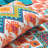 Boho Turquoise/Orange/Purple Standard Cotton Reversible 3 Piece Quilt Set-1114562085