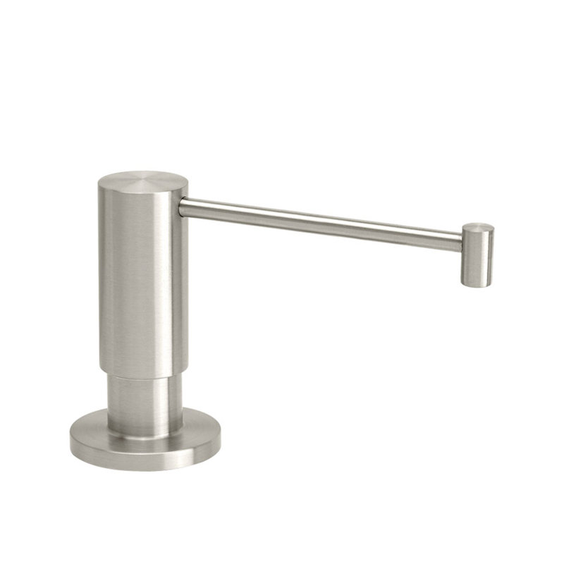 Contemporary Soap/Lotion Dispenser - Extended Spout, Satin Nickel