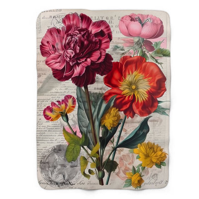 Jeté antique 1 pièce Crimson Poppy - Sherpa Bla Premium