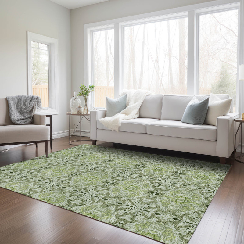 Lummus Washable Damask Indoor / Outdoor Rug, Rectangle 5' x 7'6"