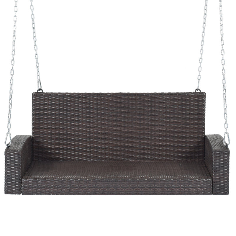 2 Person Porch Swing, Beige, Black