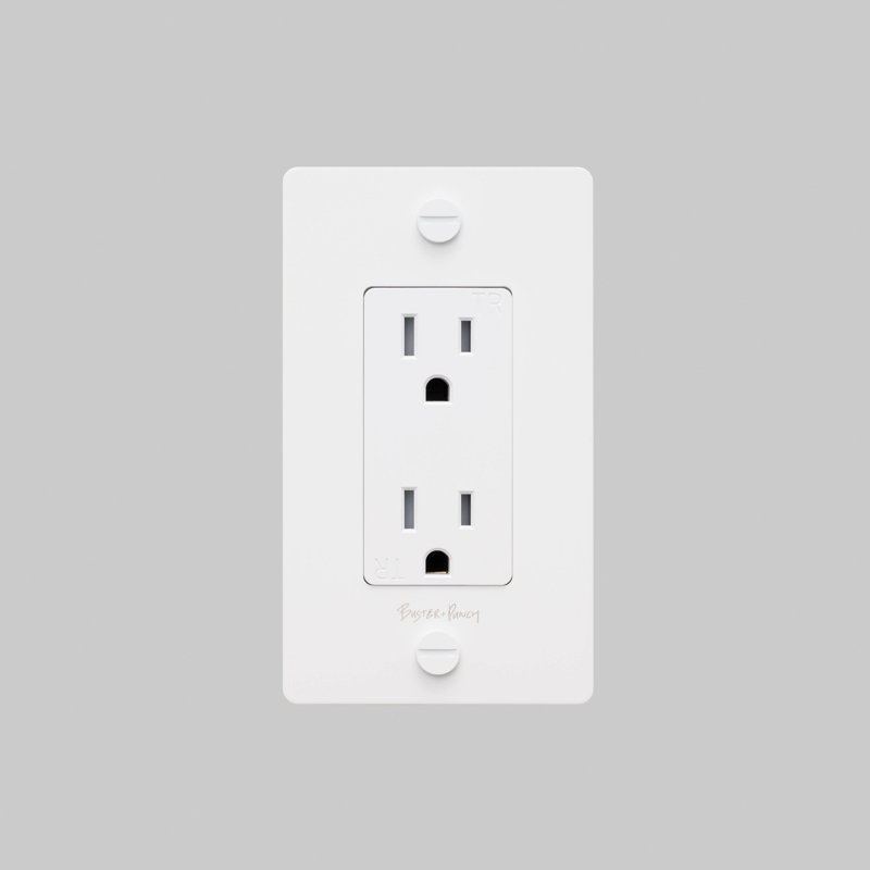1G Duplex Outlet / With Logo, White