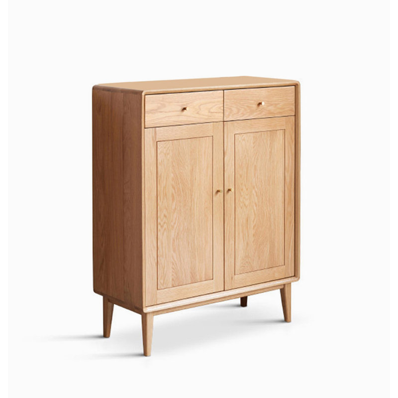Armoire à chaussures en bois de chêne vernis sans odeur, Bois naturel