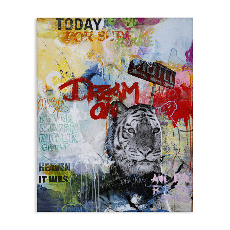 "Inspiring Graffiti & Tiger", art mural par Design Fabrikken bp-736_CN, H 30 po x l 24 po