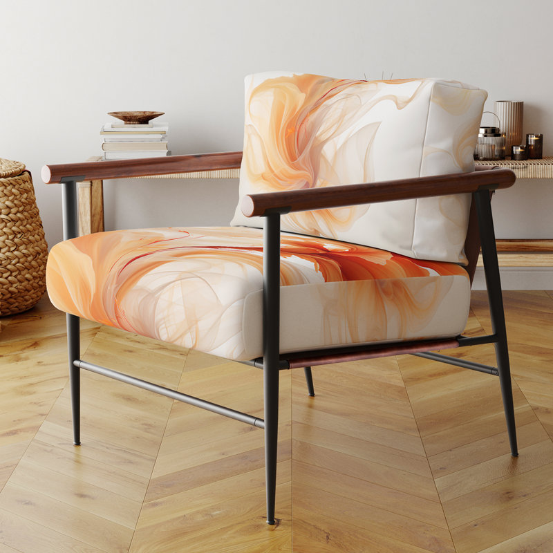 Chaise d'appoint rembourrée abstraite Watercolor, Noir