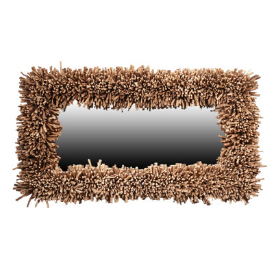 Miroir rectangulaire Alfrida en jacinthe d'eau